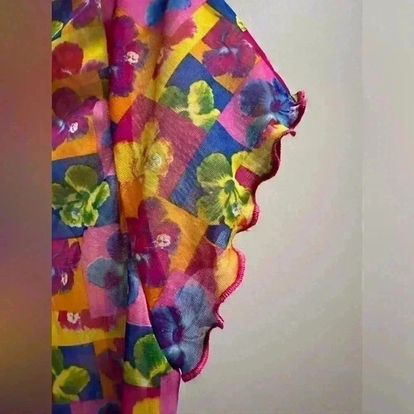 NWT | 90s No Boundaries Floral Swim Cover Crop Top | Women’s M - Picture 4 of 6